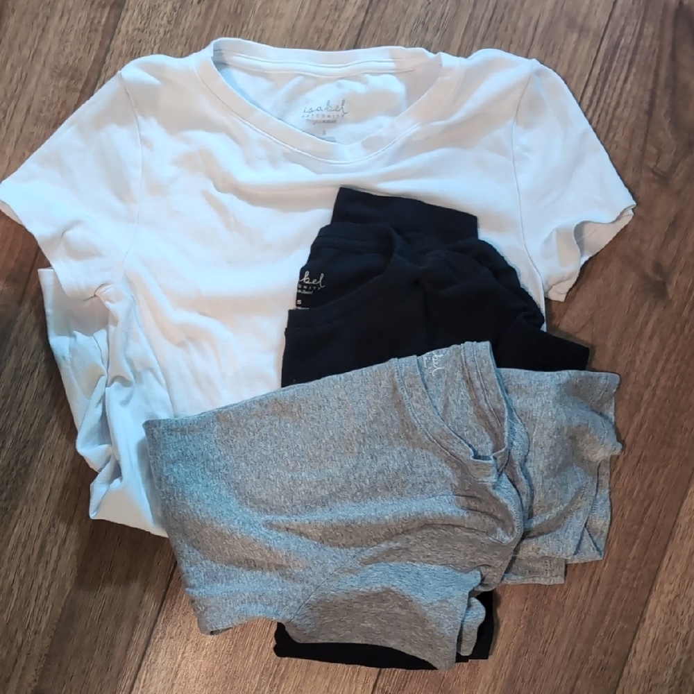White, Black, and Gray Maternity T-Shirt Bundle